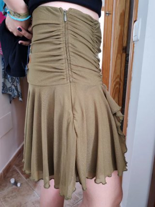 Falda SHEIN verde de verano con volantes
