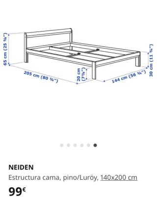 Estructura de cama de madera Ikea