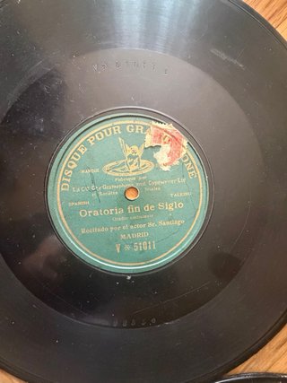 Discos antiguos de Gramófono Gramola de pizarra