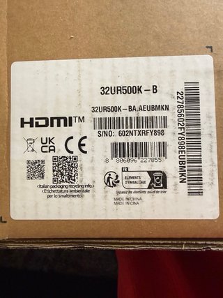 Monitor LG 31,5 pulgadas UHD 4K modelo 32UR500K-B
