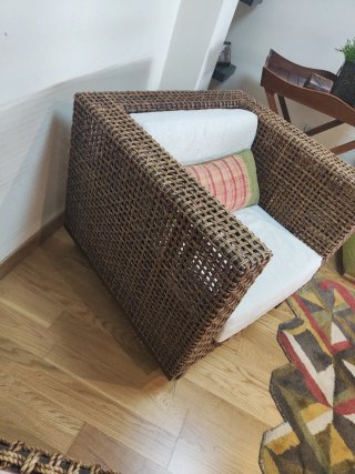 2 Sillones de cuerda con cojines a medida