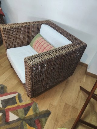 2 Sillones de cuerda con cojines a medida