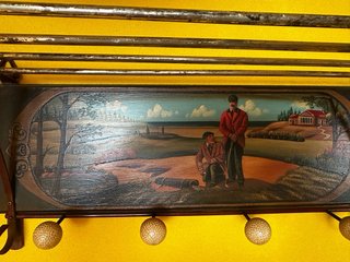 Appendiabiti vintage da golf con pittura