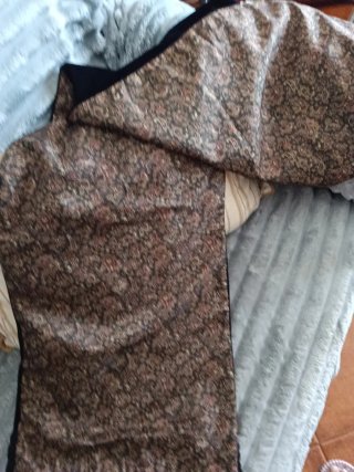 Estola terciopelo y raso negro/marrón