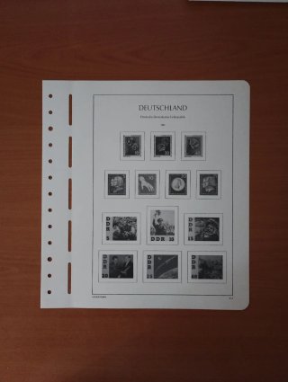 Sellos RDA 1961 MNH y hojas preimpresas Leuchtturm