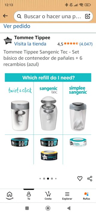Contenedor de pañales Tommee Tippe Sangenic tec