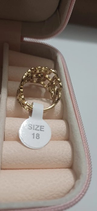 Anillo Osito Dorado Acero Inoxidable Talla 18