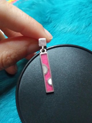 Pendientes largos rosa y plata