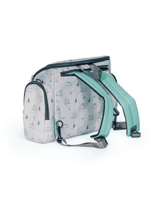 Trona portátil + nevera con compartimentos.