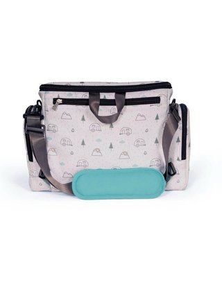 Trona portátil + nevera con compartimentos.