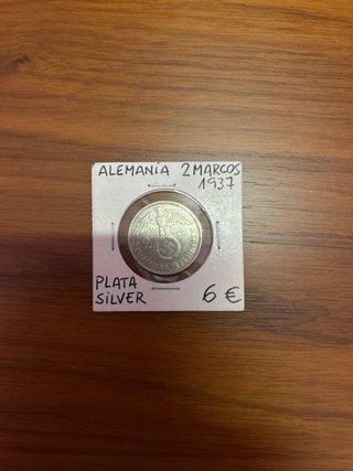 Moneda Alemania 5 Marcos 1938 Plata