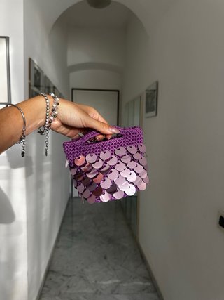 Borsetta viola con paillettes