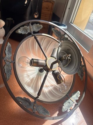 Lámpara Techo Vintage 3 Luces Cristal Metal