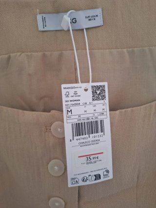 Conjunto chaleco y pantalón Mango beige