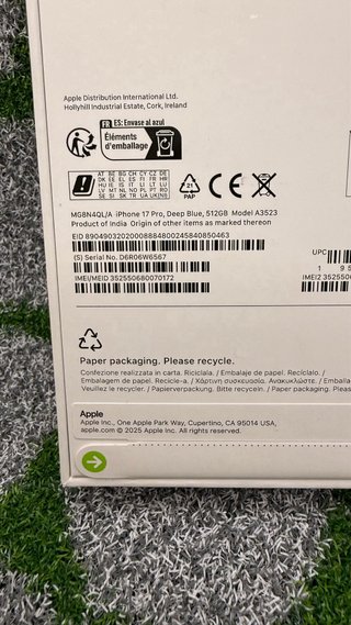 iPhone 17 Pro 512gb Deep Blu - Nuovo Sigillato