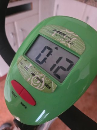 Bicicleta Estática Blanca y Verde, plegable