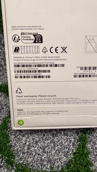 iPhone 17 512GB White - Nuovo Sigillato