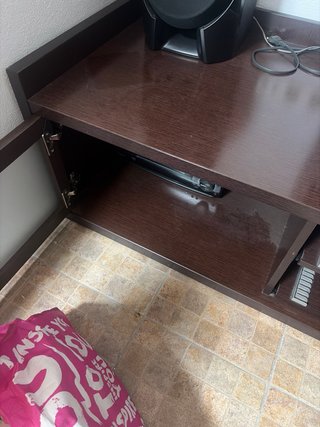 Mueble TV madera y cristal