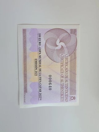Moneda 100 Euros Oro Mundial Qatar 2022