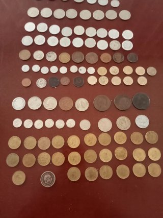 Lote de Billetes Antiguos y Monedas antiguas