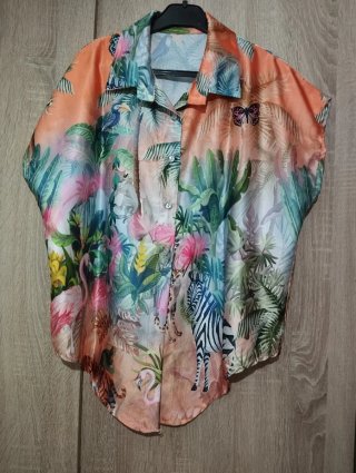 Blusa Hawaiana Estampado Selva