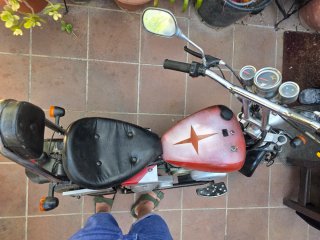 Mini Moto Estilo Cruiser Roja y Negra