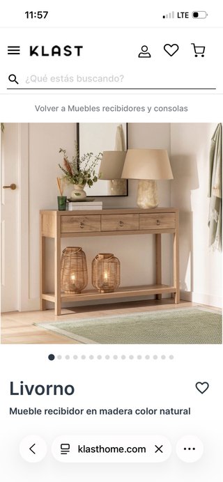 Mueble recibidor Livorno KLASTHOME