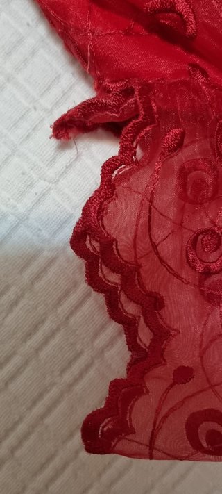 Vestido fiesta encaje rojo Paco Verdeal T40