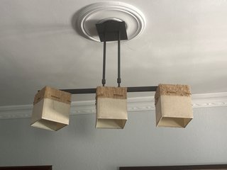 Lámparas de salón cuadrada beige y rafia