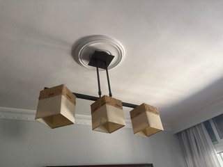 Lámparas de salón cuadrada beige y rafia