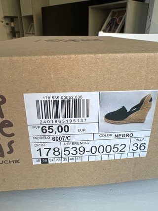 Alpargatas Esparteñas Latouche talla 36 negras