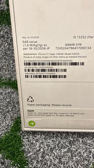 iPhone 17 256gb Verde - Nuovo Sigillato
