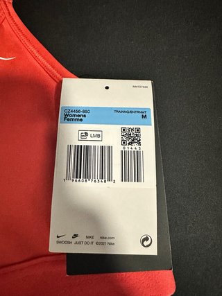 Top deportivo Nike rosa/rojo talla M