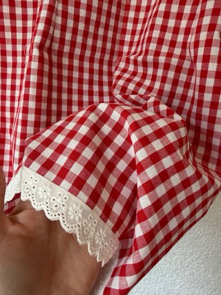Vestido cuadros vichy rojo y blanco