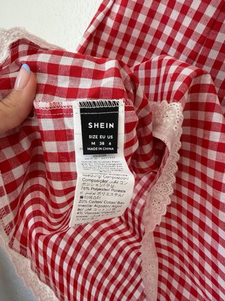Vestido cuadros vichy rojo y blanco