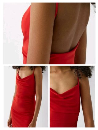 VESTIDO ROJO LARGO DE TIRANTES Talla S