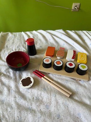 Juego de sushi de madera