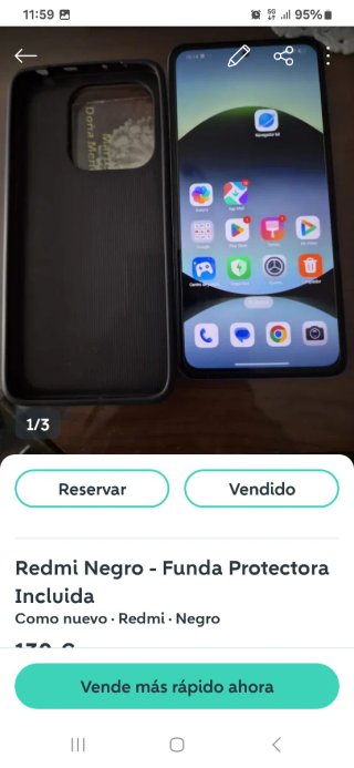 Xiaomi Redmi Negro con Funda Protectora