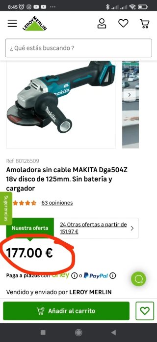 Amoladora 125mm NUEVA con Batería y Cargador
