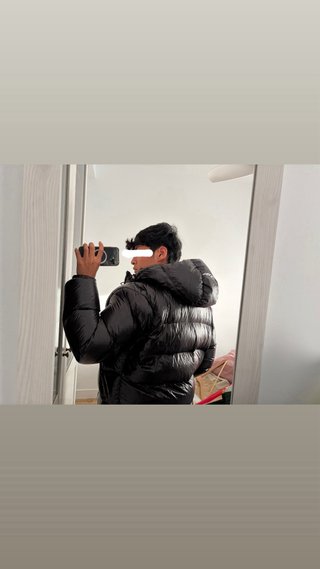 Chaqueta Zara Negra Plumas Capucha