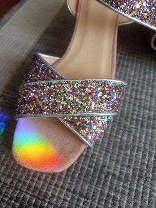 Sandalias Bimba y Lola Tacon Glitter Talla 40 sin