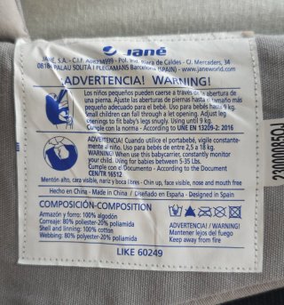 Mochila Portabebés Jane Gris