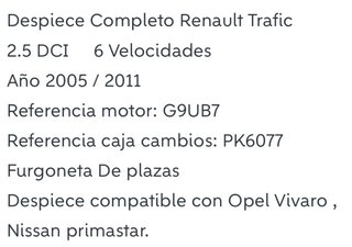 Motor G9U Renault Trafic 2.5dci