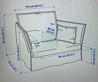 Sillón IKEA Backsalen Gris 1,5 plazas