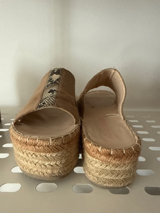 Mules plataforma esparto yute beige