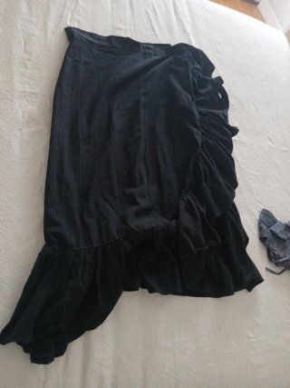 Falda Flamenco Volantes Floral Negra