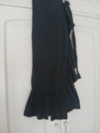 Falda Flamenco Volantes Floral Negra