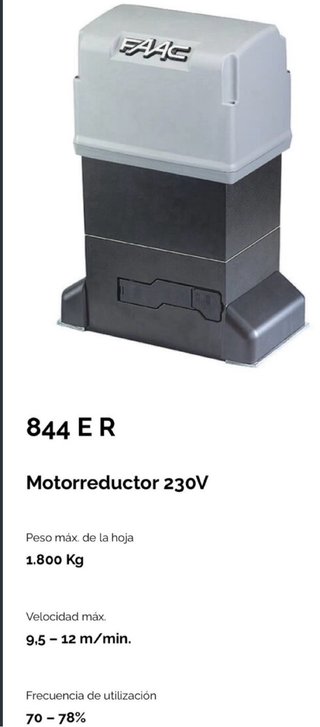MOTOR PUERTA CORREDERA FAAC 844 ER Z16