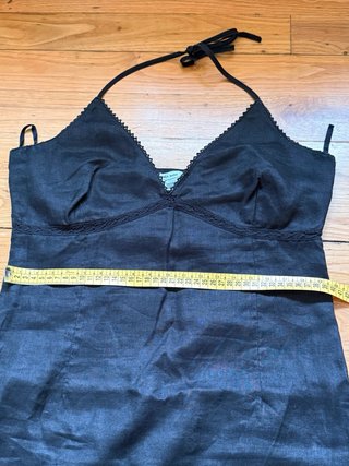 Vestido negro lino halter