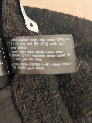 Falda Zara Negra Tweed